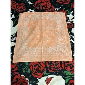 vinrage Peach Paisley Bandana Scarf Kerchief USA Cotton Fast Color